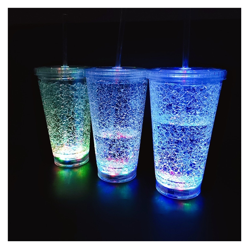  Custom 16oz LED Double Wall  Plastic Cup