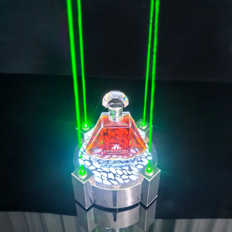 green laser led bottle presenter